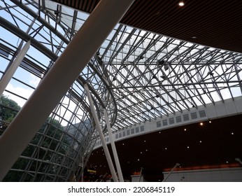 KLIA, Sepang, Selangor, Malaysia - Circa September 2022 : View Toward Beautiful Architecture Structure At Satellite Building Kuala Lumpur International Airport