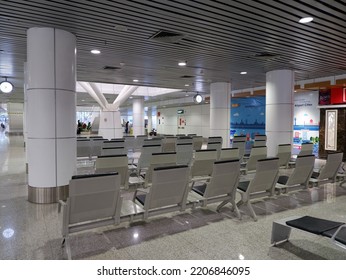 KLIA, Sepang, Selangor, Malaysia - Circa September 2022 : View Toward Seating Area At Satellite Building Kuala Lumpur International Airport