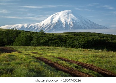Klyuchevskoy Park in Kamchatka, Plosky and Ostry Tolbachik volcanoes - Shutterstock ID 1804740526