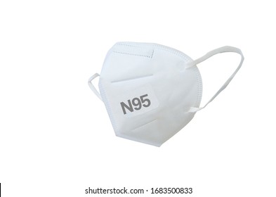 KN95 or N95 mask for protection pm 2.5 and corona virus (COVD-19).Anti pollution mask.air face mask.KN95 or N95 mask with N95 word.n95 on white background .