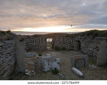 Knap of Howar neolithic house, Papa Westray, Orkney, Scotland, UK