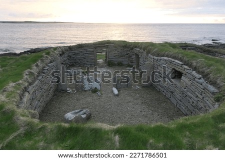 Knap of Howar neolithic house, Papa Westray, Orkney, Scotland, UK