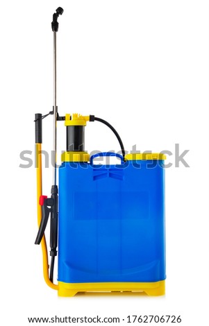 Knapsack sprayer. Backpack manual sprayer machine isolated
