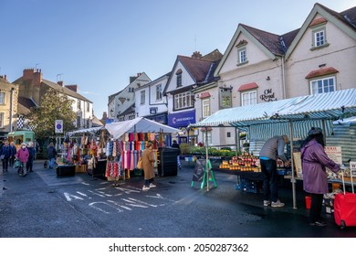 Knaresborough, UK - 29 September 2021: Knaresborough Weekly Local Market On Market Place