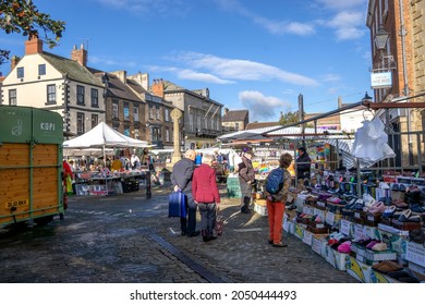 Knaresborough, UK - 29 September 2021: Knaresborough Weekly Local Market On Market Place