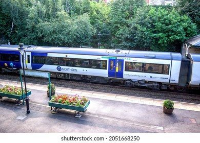 Knaresborough, UK - 29 September 2021: Northern Rail Train At Knaresborough Train Station