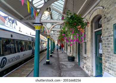 Knaresborough, UK - 29 September 2021: Northern Rail Train At Knaresborough Train Station