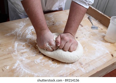 kneading bread
