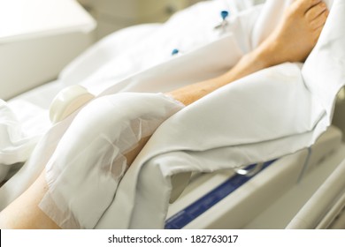 Knee surgery in hospital