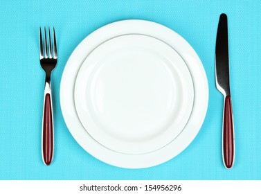 Knife Color Plate Fork On Color Stock Photo 150875132 | Shutterstock