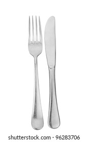 Knife And Fork Isolated Over White Background