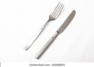 Knife And Fork, Silverware Isolated