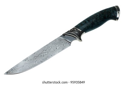 Knife For Hunting From A Damask Steel