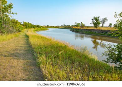 Knife River In North Dakota, Knife River Indian Villages National Historic Site, USA