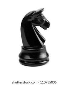 The Knight. Black Chess Piece On White