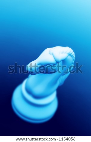 Knight on blue background