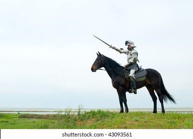 The Knight On A Horse In Field