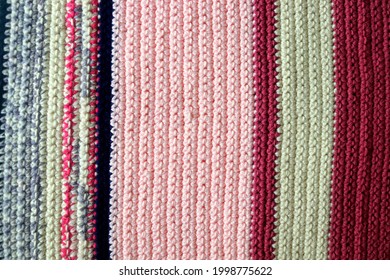 Knitted background, knitted wallpapers, knitted texture. Soft material. Handmade carpet closeup photo. Cozy background.  - Powered by Shutterstock