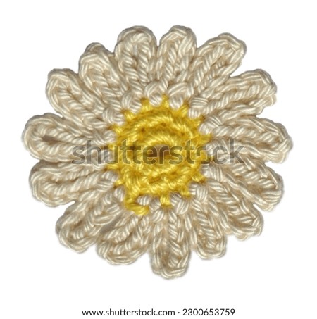 Knitted Camomile Isolated On White
