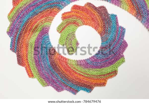 Knitted Dragon Tail Scarf Garter Stitch Stock Photo (Edit ...