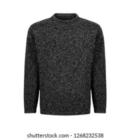 Knitted Mens Black Winter Sweater Isolated Stock Photo 1268232538 ...