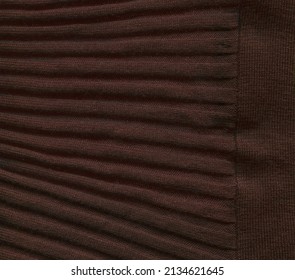 Knitted Natural Textile Brown Sweater Texture. Texture Of A Knitted Brown Vermillion Sweater Wallpaper.
