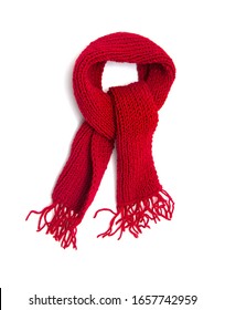 Knitted scarf on a white background.