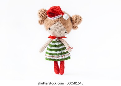 Knitted Small Christmas Handmade Doll