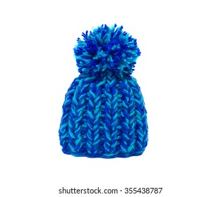 Knitted Winter Blue Hat.