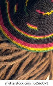 Knitted Woolen Rasta Cap And Dreadlocks