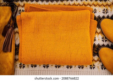 Knitted Yellow Hat And Pullover Set, Shohes, Bag. Knit Winter Set. Cashmere Warm Winter Knitted Scarf Mustard Yellow. Quality Irish Aran Sweater Cable Knit. Winter Yellow Collection