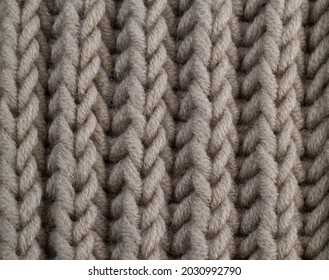 Knitting With A Close-up With A Brioche Pattern 