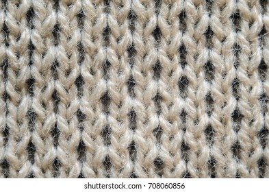 Knitting Fabric Texture Closeup Background Beige Stock Photo 708060856 ...
