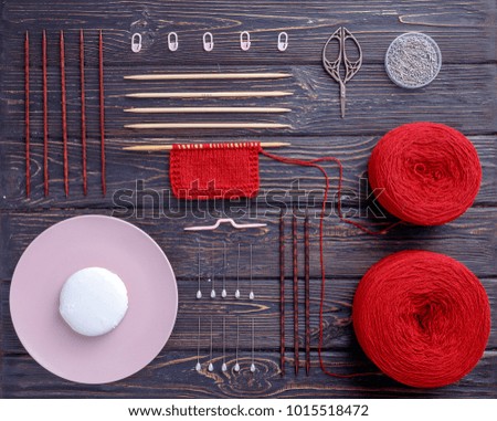 Knitting and knitting needles,