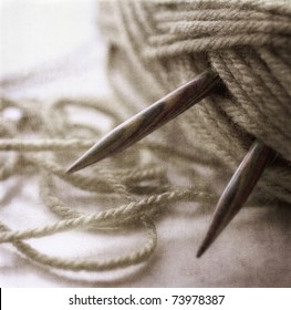 Knitting Needles And Yarn
