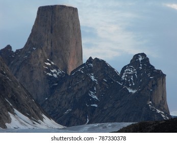 The Knob Shape Cliff, Mount Asgard In Twilight