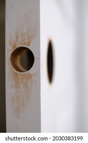 Knobless Door. Wood. Closeup. Door. Taken with Fujifilm XT-20