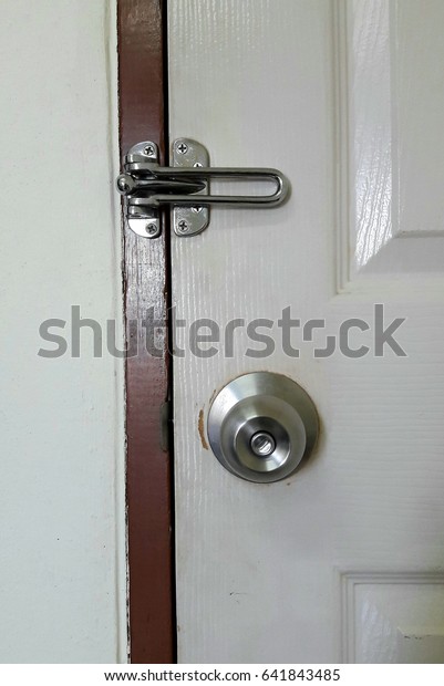 Knobs Hinges Lock Bedroom Door Stock Photo Edit Now 641843485