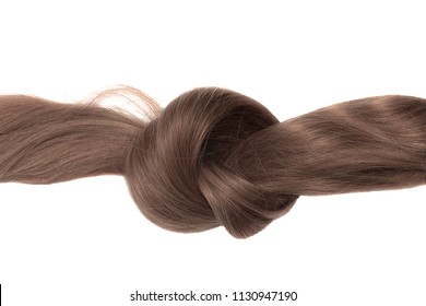 Knot Of Brown Hair, Isolated On White
