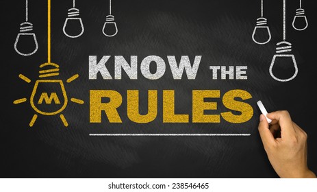 know the rules on blackboard  - Shutterstock ID 238546465