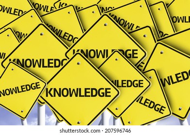 Knowledge written on multiple road sign