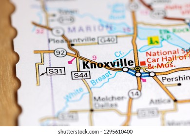 Knoxville. Iowa. USA On A Map