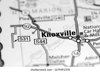 Knoxville. Iowa. USA On A Map