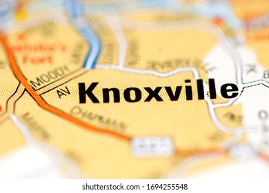 Knoxville On A Geographical Map Of USA