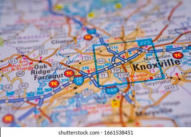 Knoxville On USA Map Background