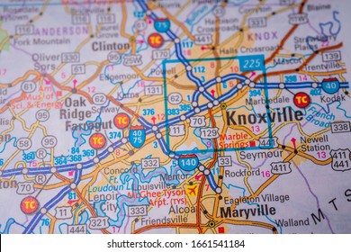 Knoxville On USA Map Background