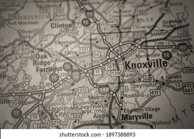 Knoxville On USA Map Background