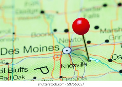 Knoxville Pinned On A Map Of Iowa, USA
