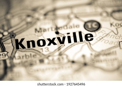 Knoxville. Tennessee. USA On A Geography Map