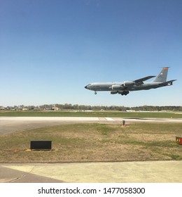 Knoxville, TN, USA April 12, 2018 A Boeing KC-135 Stratotanker Comes In For A Landing At An Airport In Knoxville, Tennessee